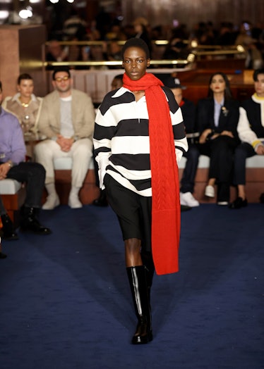 A model walks the runway at the Tommy Hilfiger fashion show during New York Fashion Week - February ...