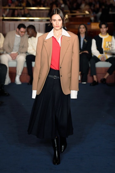 Model on the runway at Tommy Hilfiger RTW Fall 2024 as part of New York Ready to Wear Fashion Week h...