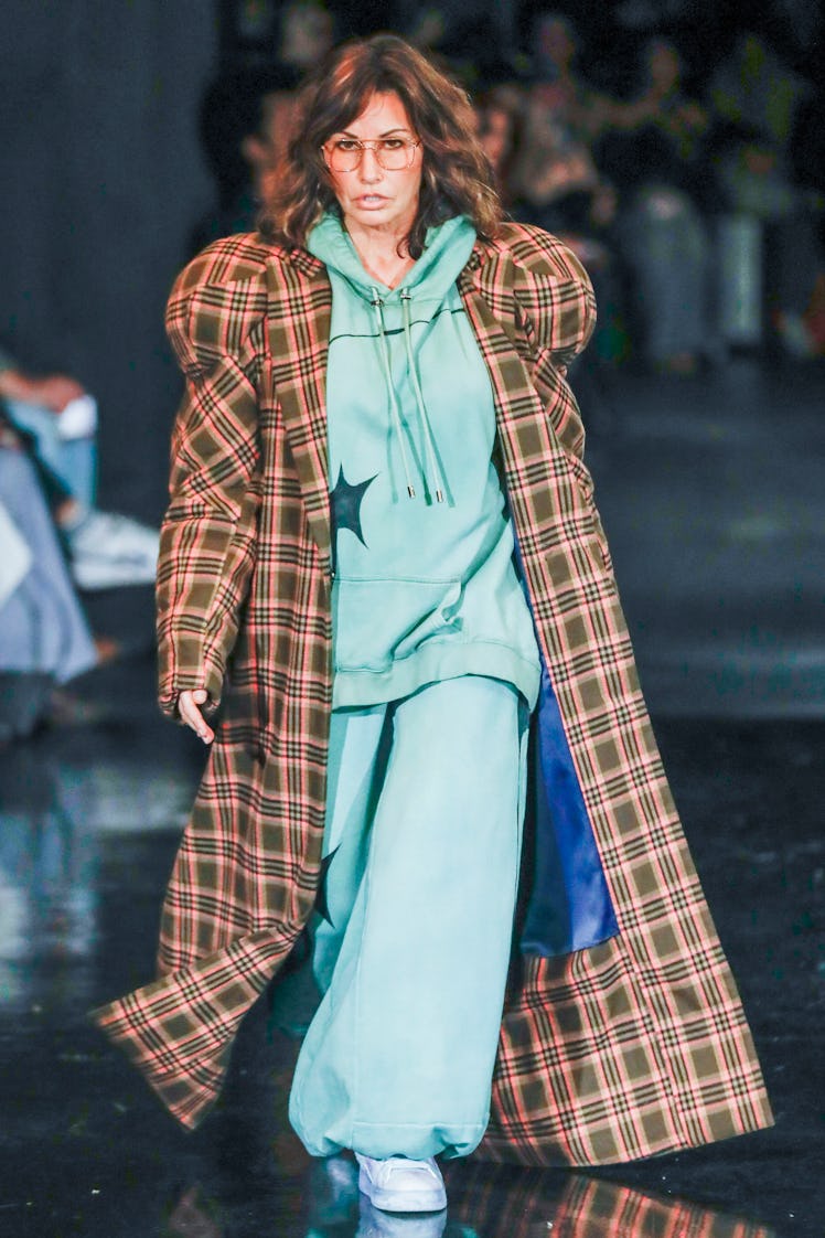 Gina Gershon walks the runway during the Collina Strada Ready to Wear Fall/Winter 2024-2024 fashion ...