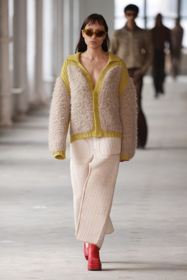 Model on the runway at Eckhaus Latta RTW Fall 2024 as part of New York Ready to Wear Fashion Week he...