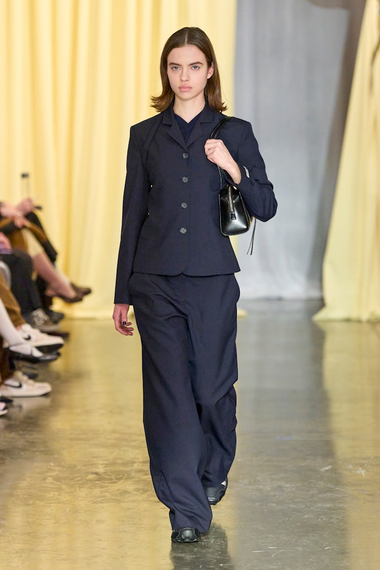 a look from sandy liang fall 2024 collection shown at new york fashion week