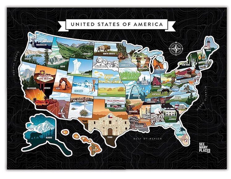See Many Places Scratch Off Map of The United States
