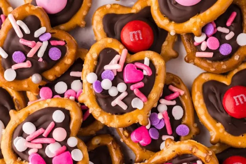 Valentine's Day pretzels, an easy classroom snack recipe.