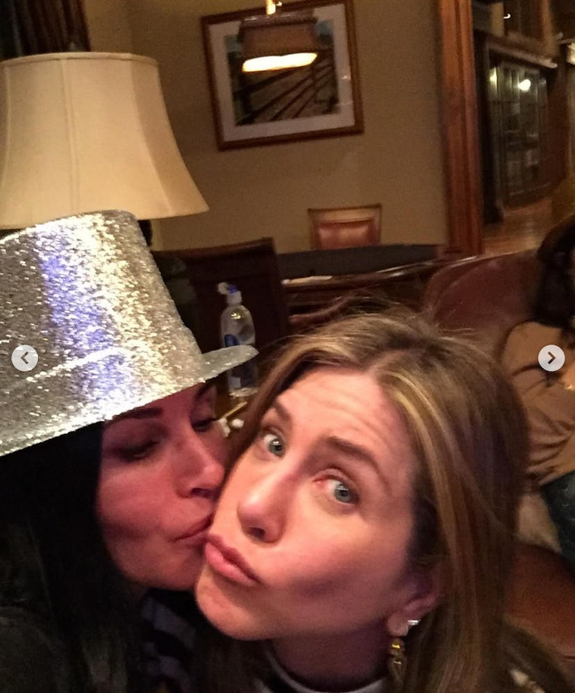 Courteney Cox sent Jennifer Aniston a birthday message on Instagram.