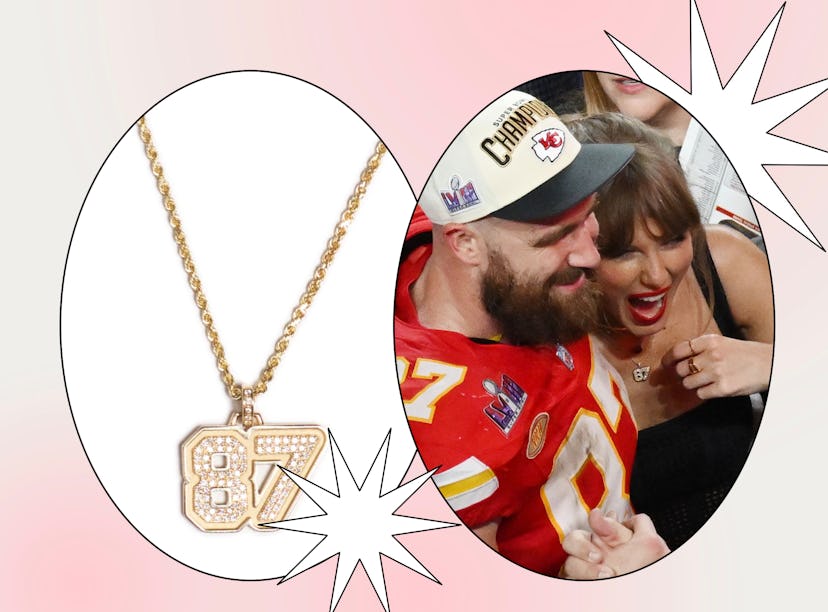 Taylor Swift wore an 87 necklace to support Travis Kelce at the 2024 Super Bowl.
