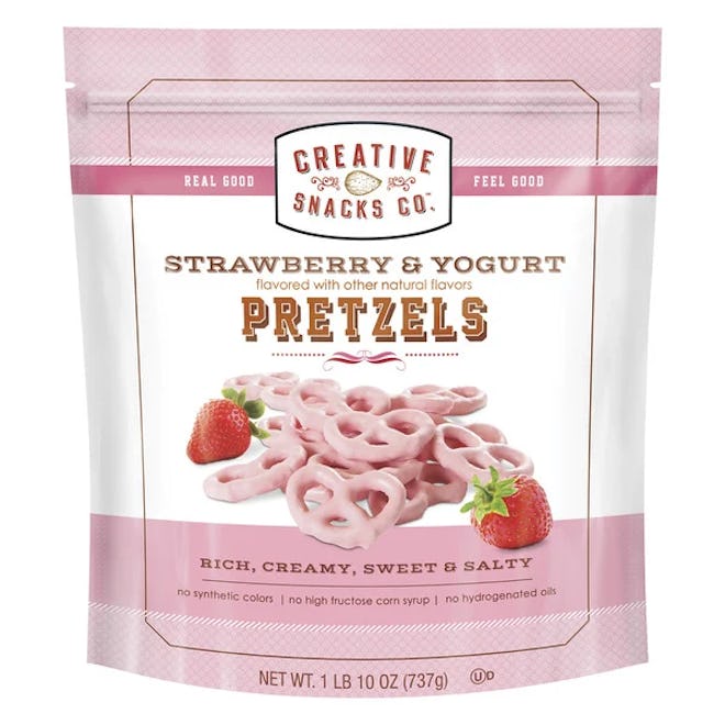  Creative Snacks Strawberry and Yogurt Pretzels, an easy Valentine's Day classroom snack idea