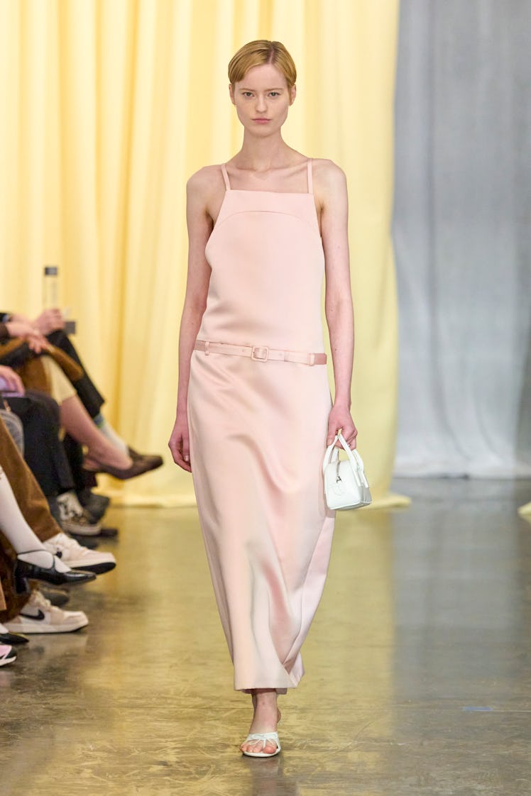 a look from sandy liang fall 2024 collection shown at new york fashion week