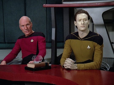Data and Picard in "The Measure of a Man."