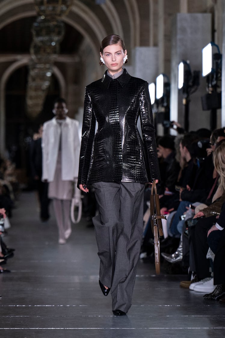 A model walks the runway for the Tory Burch show during New York Fashion Week on February 12, 2024 i...