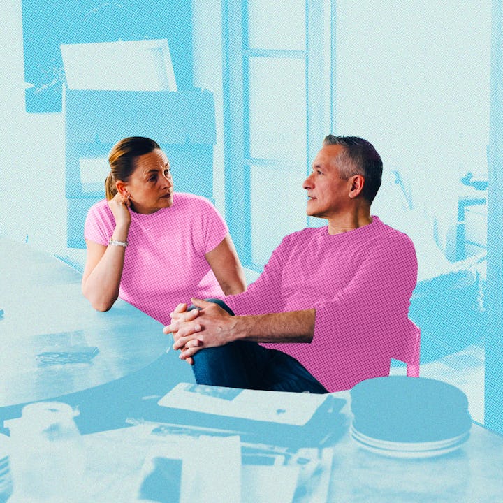 A couple at a retreat learning how to fight in a constructive fashion.