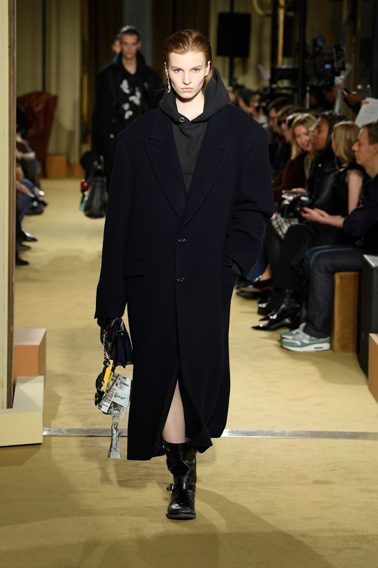 Model on the runway at Coach RTW Fall 2024 as part of New York Ready to Wear Fashion Week held at th...