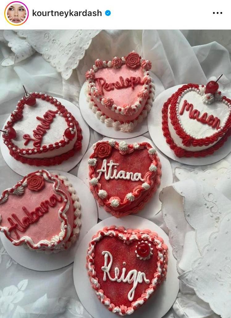 Kourtney Kardashian and Travis Barker celebrated Valentine's Day with their family.