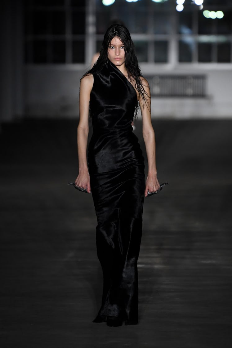 Model on the runway at Ludovic de Saint Sernin RTW Fall 2024 as part of New York Ready to Wear Fashi...