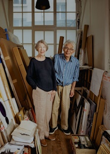 Kate Van Houten and Takesada Matsutani in his studio