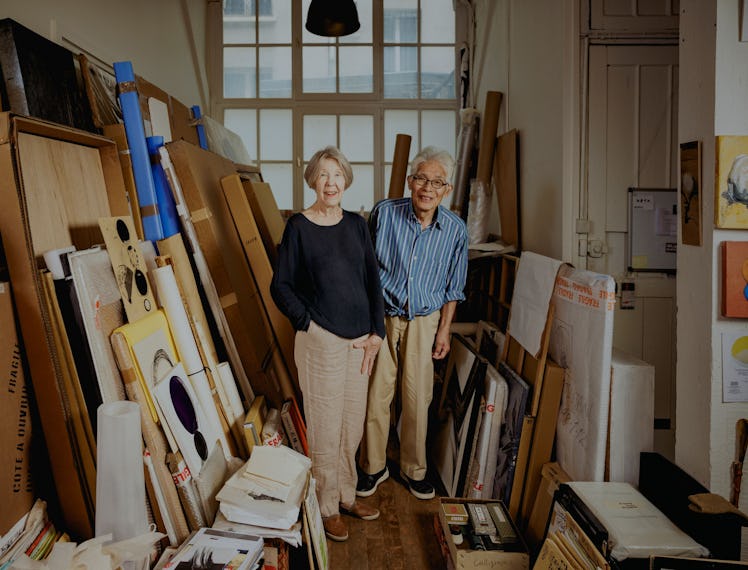 Kate Van Houten and Takesada Matsutani in his studio