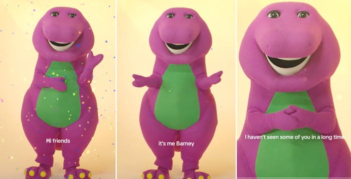 Barney The Dinosaur shared a Valentine's Day message on TikTok.