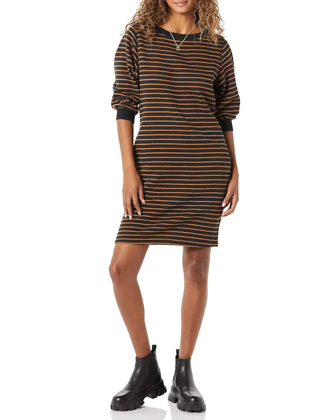 Amazon Essentials Fleece Blouson Crewneck Sweatshirt Dress