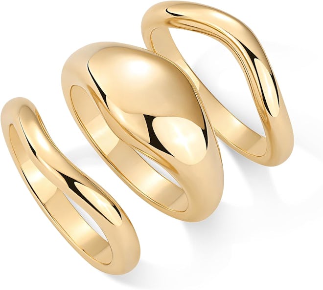 PAVOI 14K Gold Plated Stackable Rings