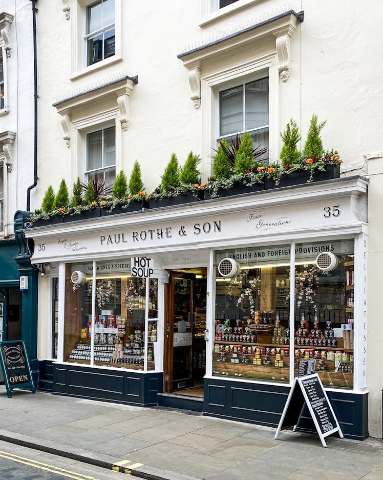 The facade of Paul Rothe & Son, a sandwich shop in London