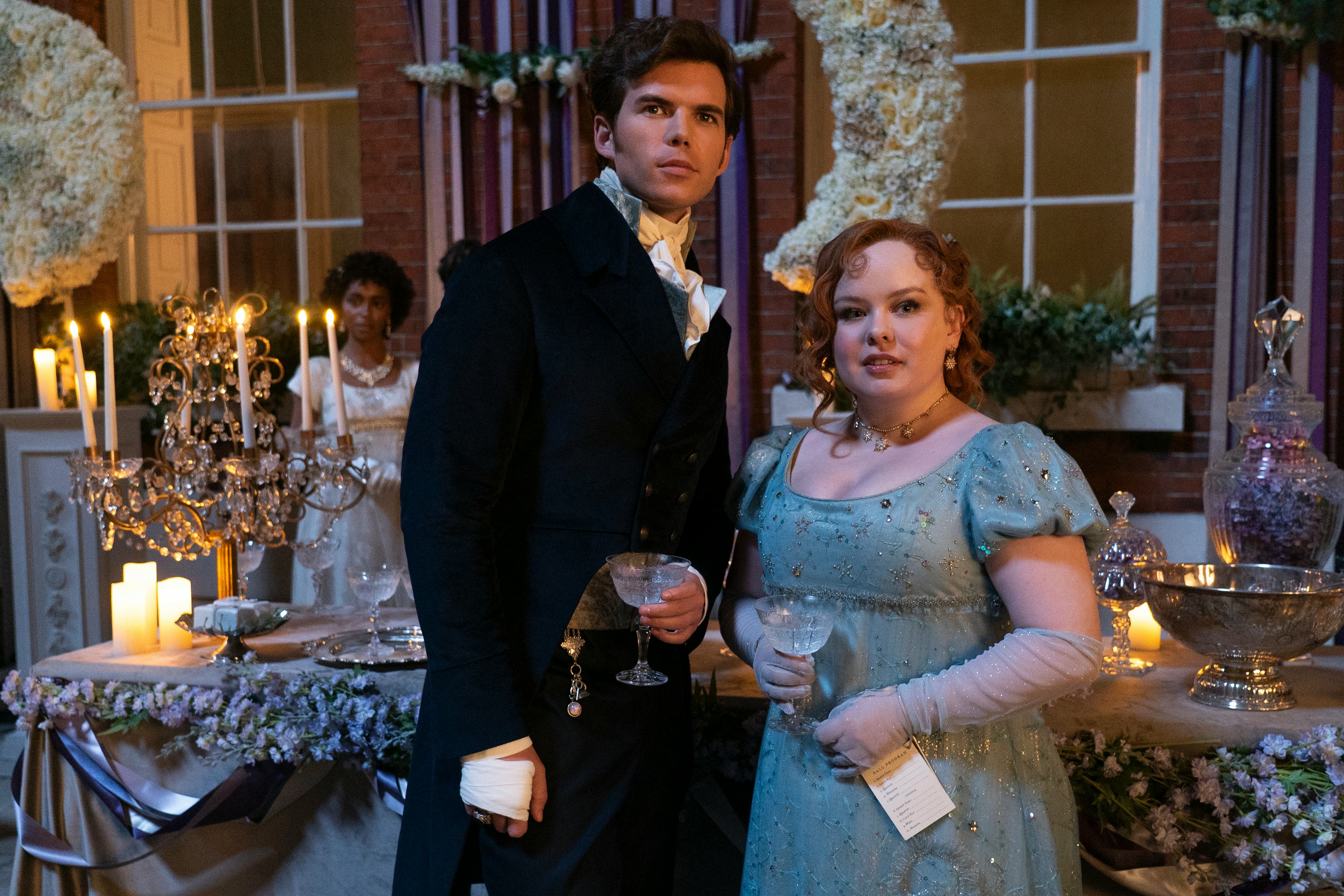 Colin and Penelope on &lsquo;Bridgerton&rsquo; Season 3. Photo via Netflix