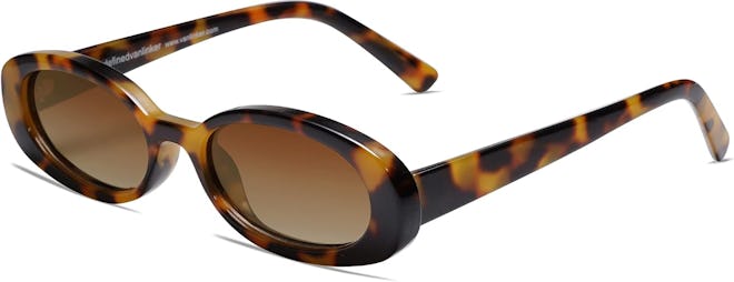 VANLINKER Polarized Retro Oval Sunglasses