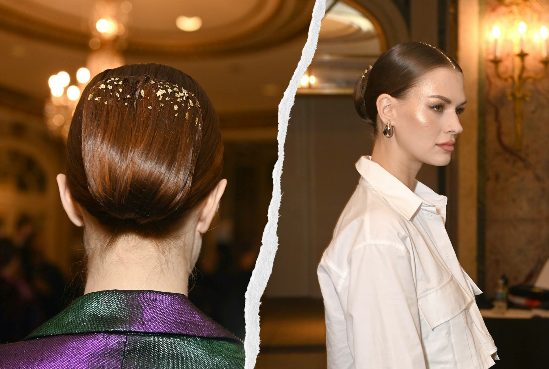 Box buns at Christian Siriano.