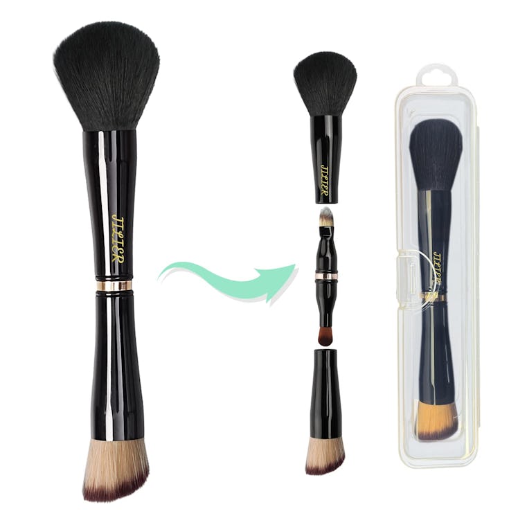 Jilier Travel Makeup Brushes with Case (4 Pieces)