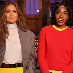 Jennifer Lopez and Ayo Edebiri on 'Saturday Night Live'