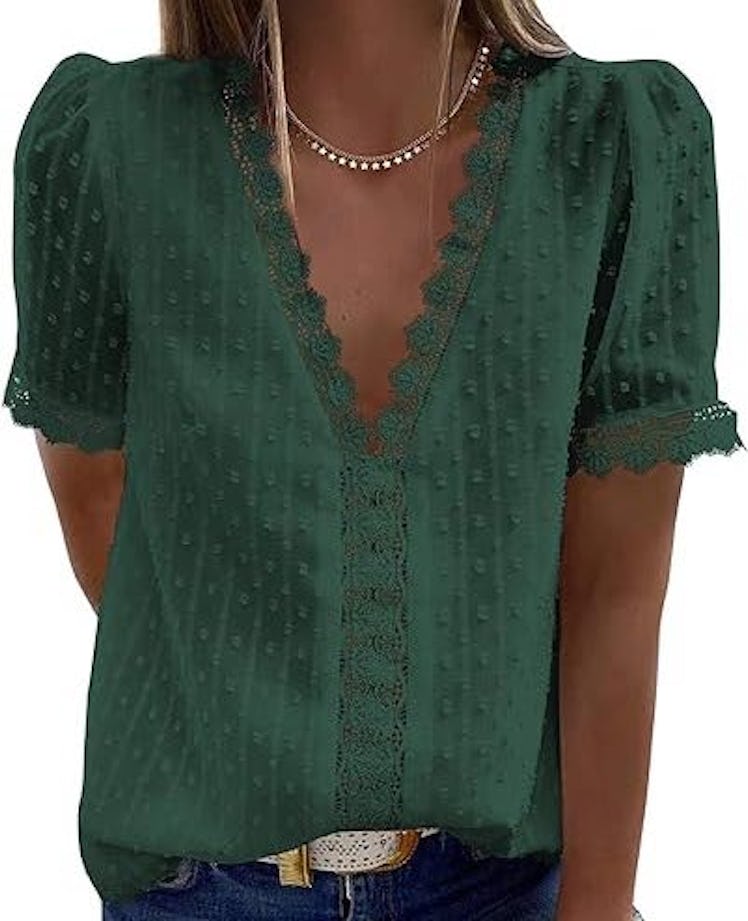 FARYSAYS Lace V-Neck Top