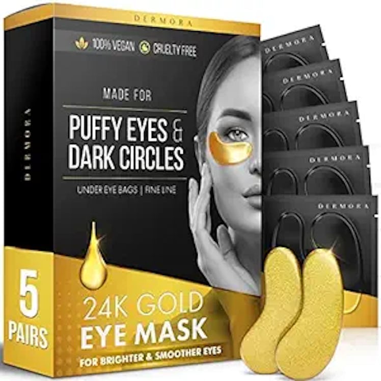DERMORA 24K Gold Eye Mask (5 Pairs)