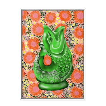 Green Glug Jug Fish A3 Art Print