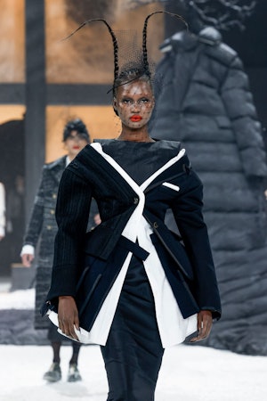 Red lips at Thom Browne.