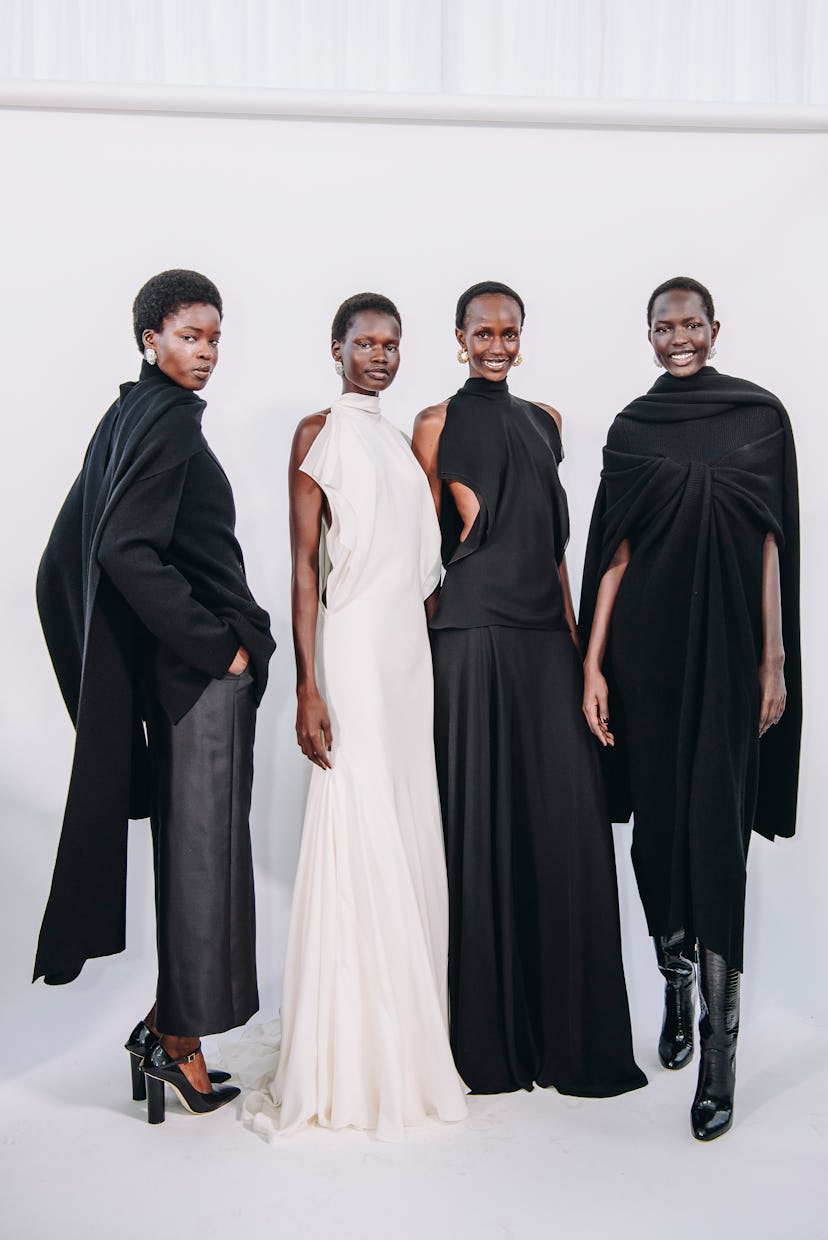 Backstage at Brandon Maxwell RTW Fall 2024 as part of New York Ready to Wear Fashion Week held at Du...