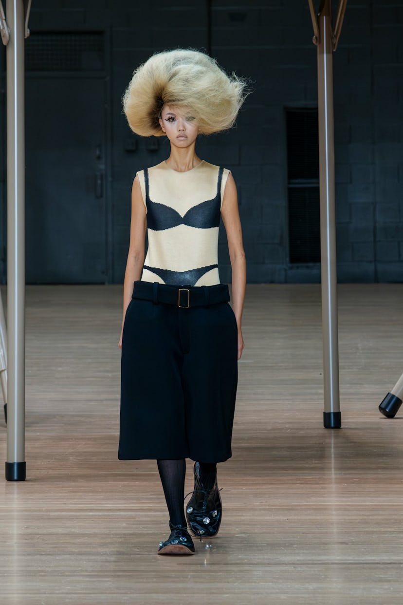 Model on the runway at Marc Jacobs RTW Spring 2024 as part of New York RTW Fashion Week.