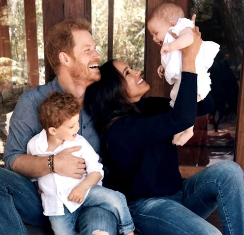 Prince Harry, Prince Archie, Meghan Markle, and Princess Lilibet.
