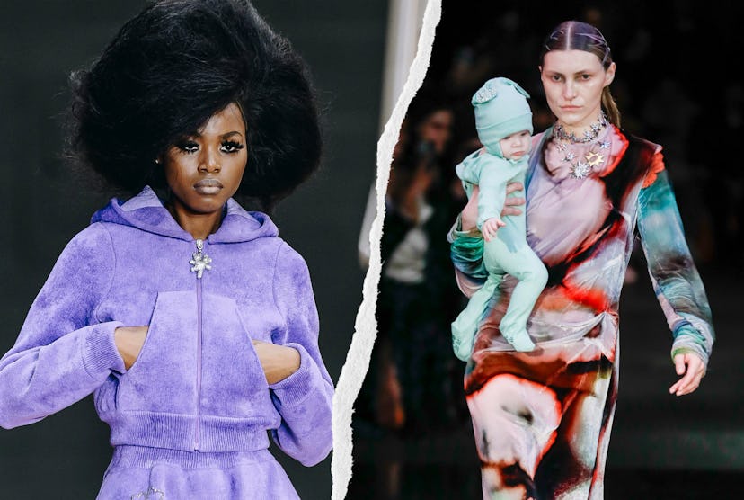 model from marc jacobs and collina strada fall winter 2024 runway shows