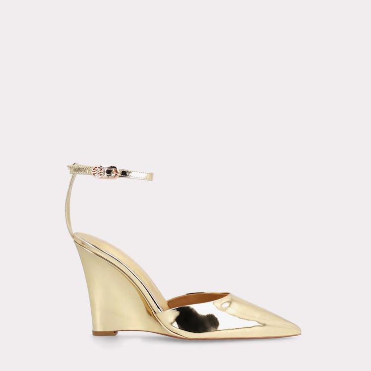 Mona Gold Mirror Leather Sandals