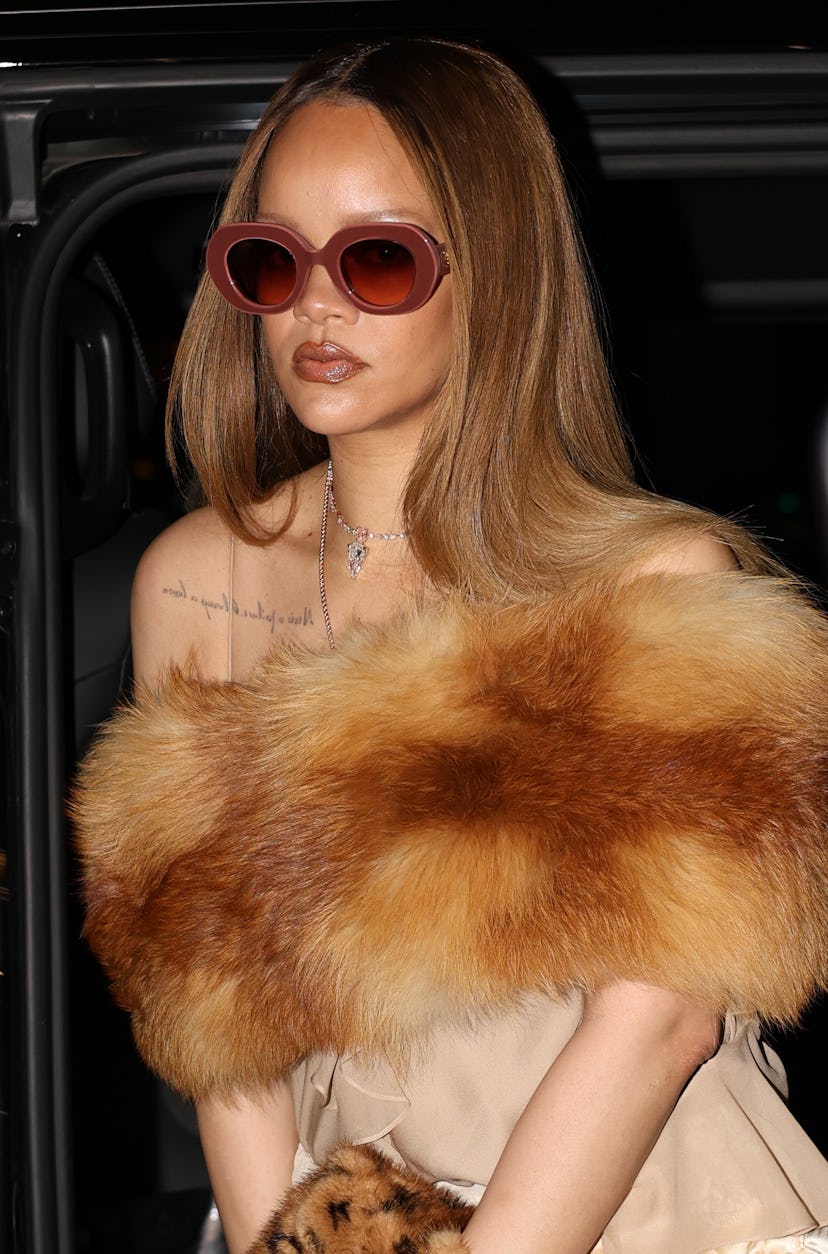 Rihanna in Paris on February 14, 2024.