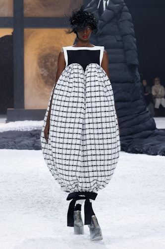 A model walks the runway during the Thom Browne Fall 2024 fashion show to close New York Fashion Wee...