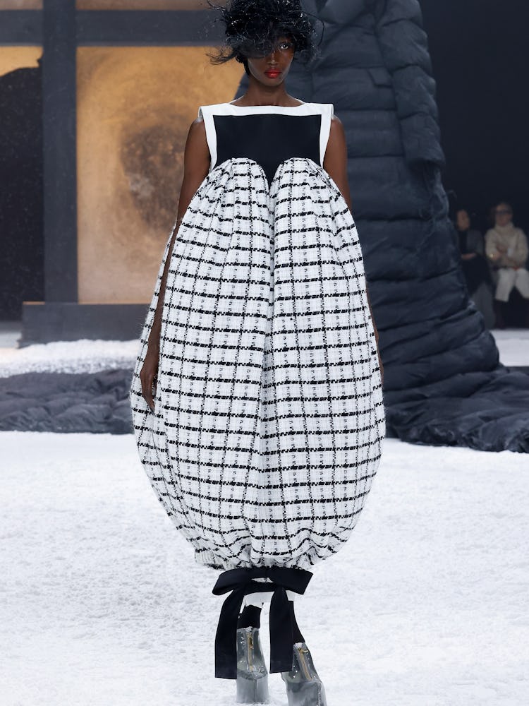 A model walks the runway during the Thom Browne Fall 2024 fashion show to close New York Fashion Wee...