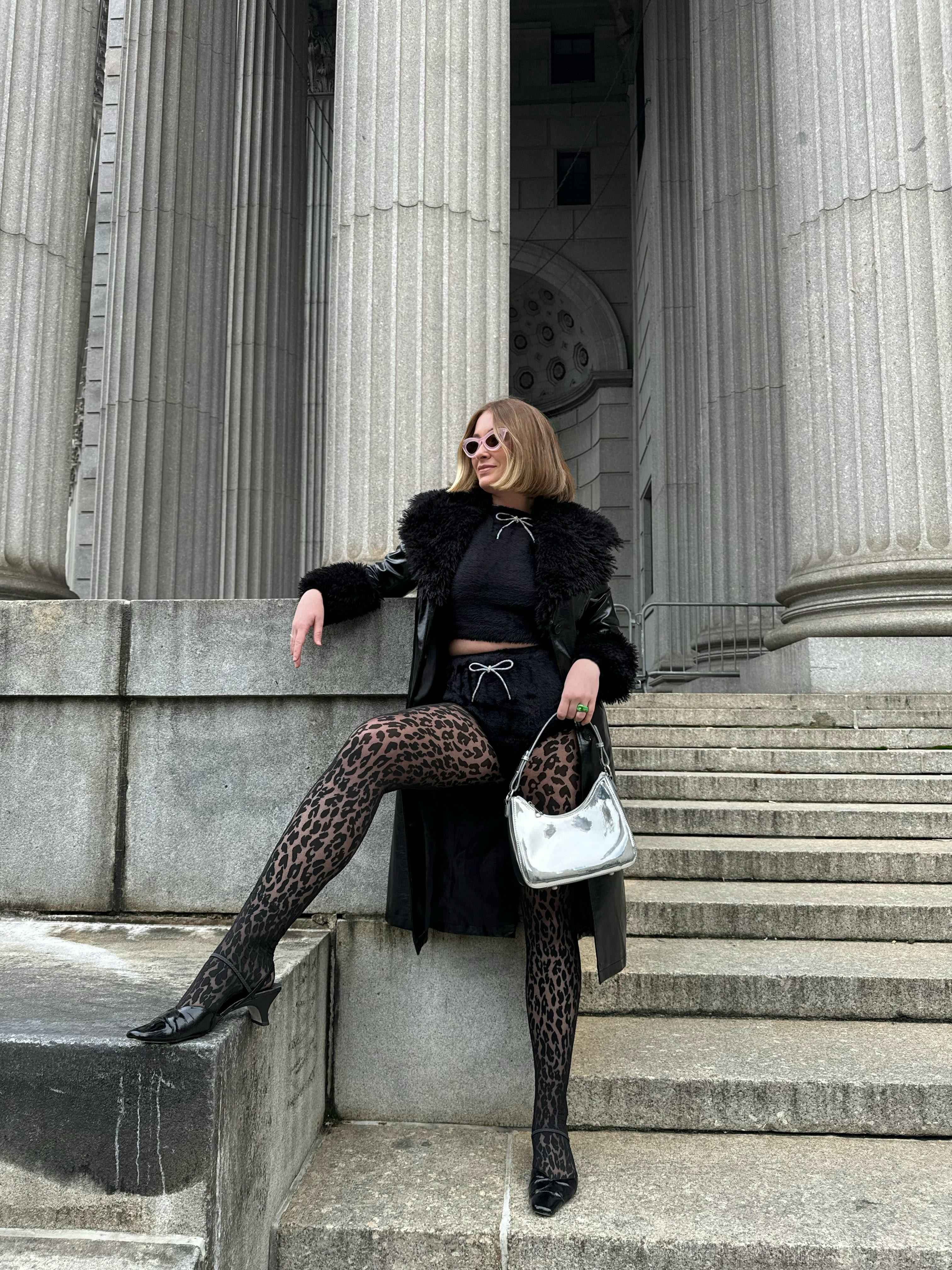 kelsey stiegman wears a no-pants look at new york fashion week fall/winter 2024