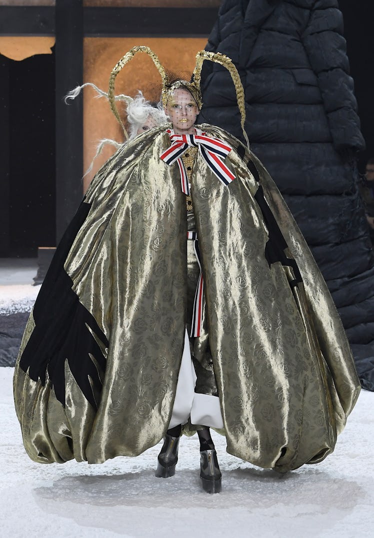 Model on the runway at Thom Browne RTW Fall 2024 as part of New York Ready to Wear Fashion Week held...