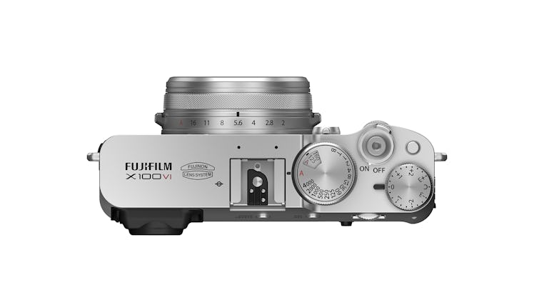 Fujifilm X100VI camera top view of controls and dials
