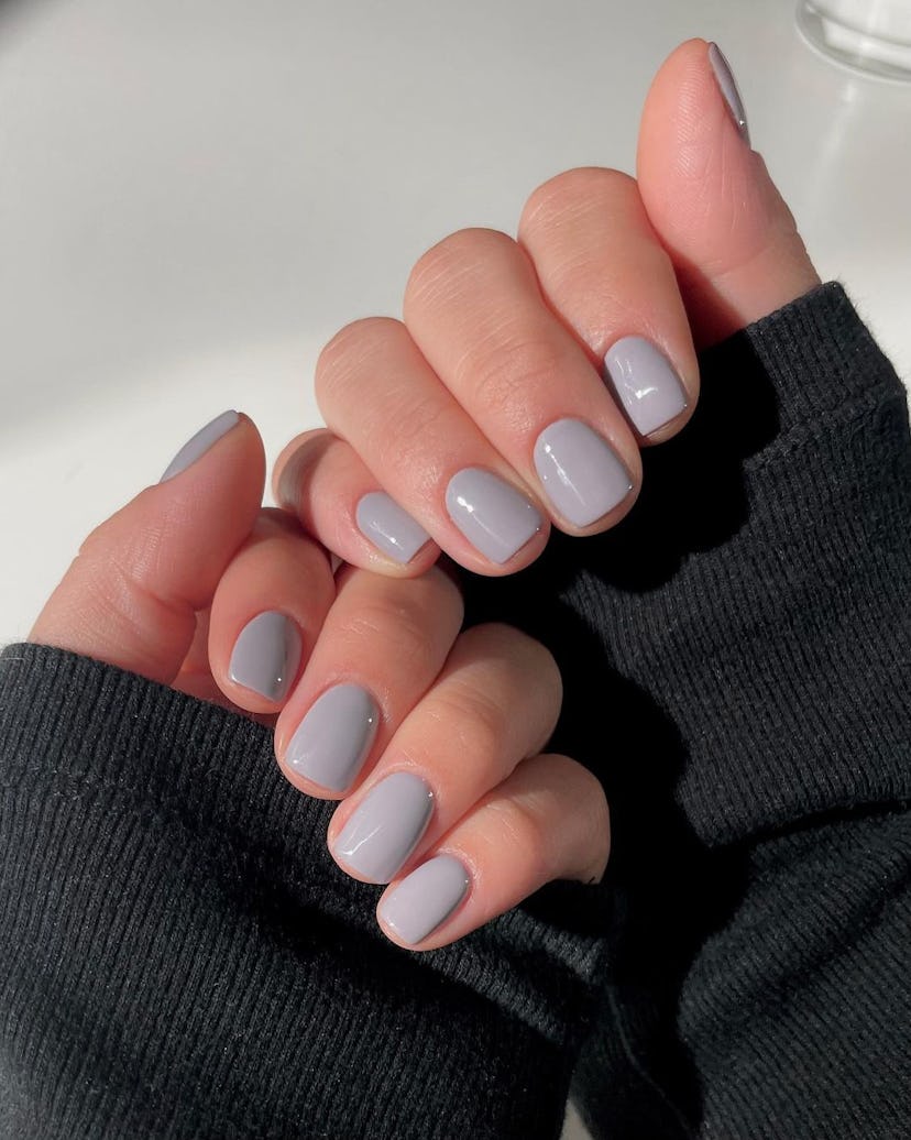 Gray is an on-trend nail polish color for spring 2024.