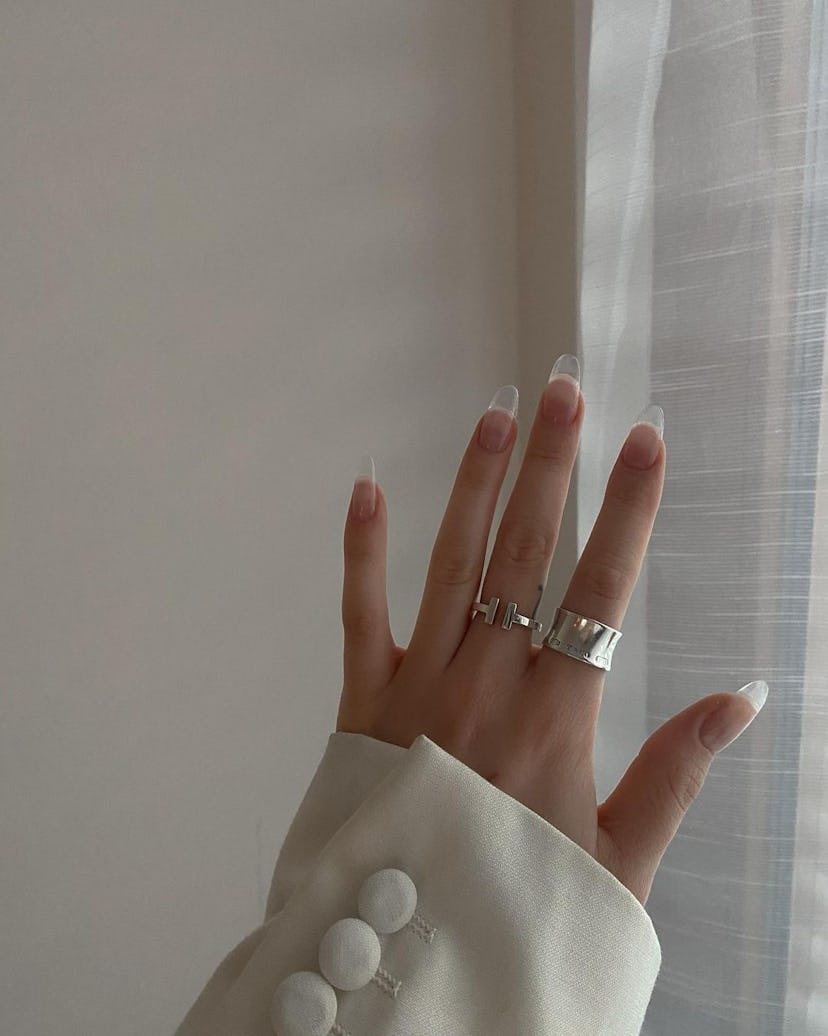 Clear nails are an on-trend color for spring 2024.