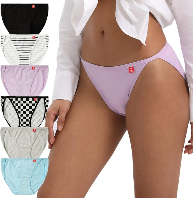 INNERSY High Cut String Bikini Panties (6-Pack)
