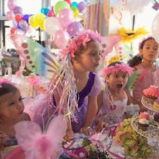 A child's birthday party featuring a fairy theme.