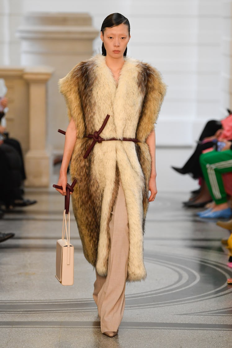 Model on the runway at Roksanda RTW Fall 2024 as part of London Ready to Wear Fashion Week held at T...