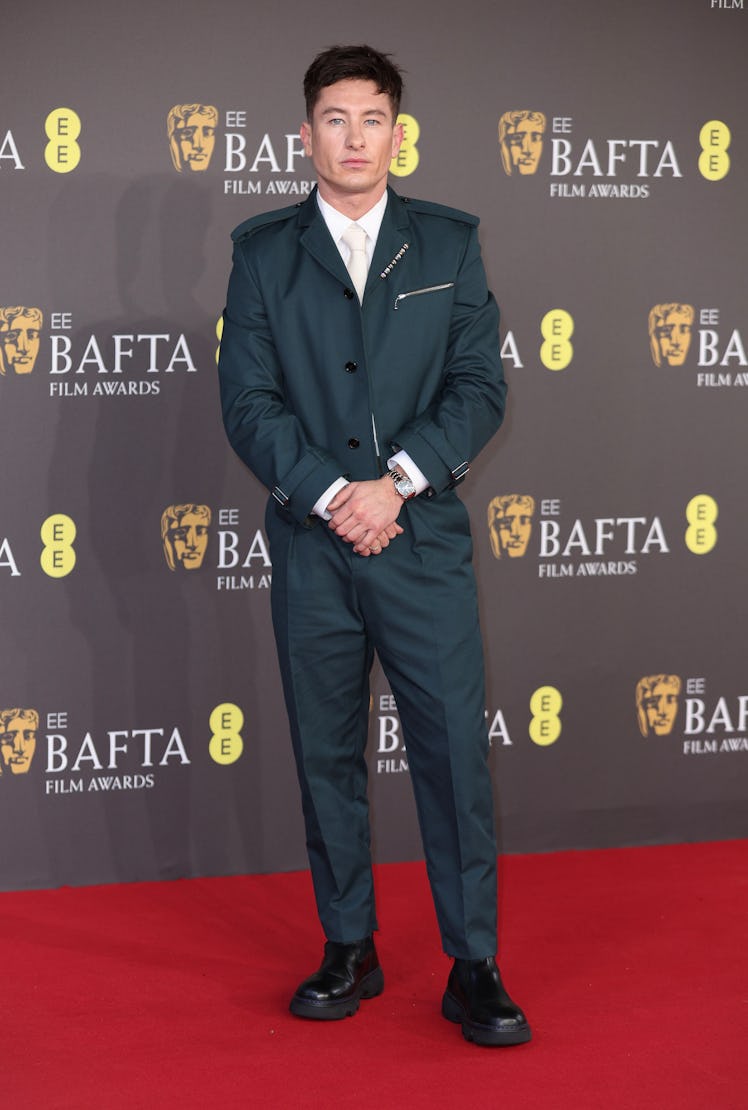 Barry Keoghan attends the 2024 EE BAFTA Film Awards at The Royal Festival Hall on February 18, 2024 ...