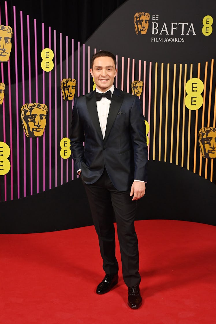Ed Westwick attends the 2024 EE BAFTA Film Awards at The Royal Festival Hall on February 18, 2024 in...